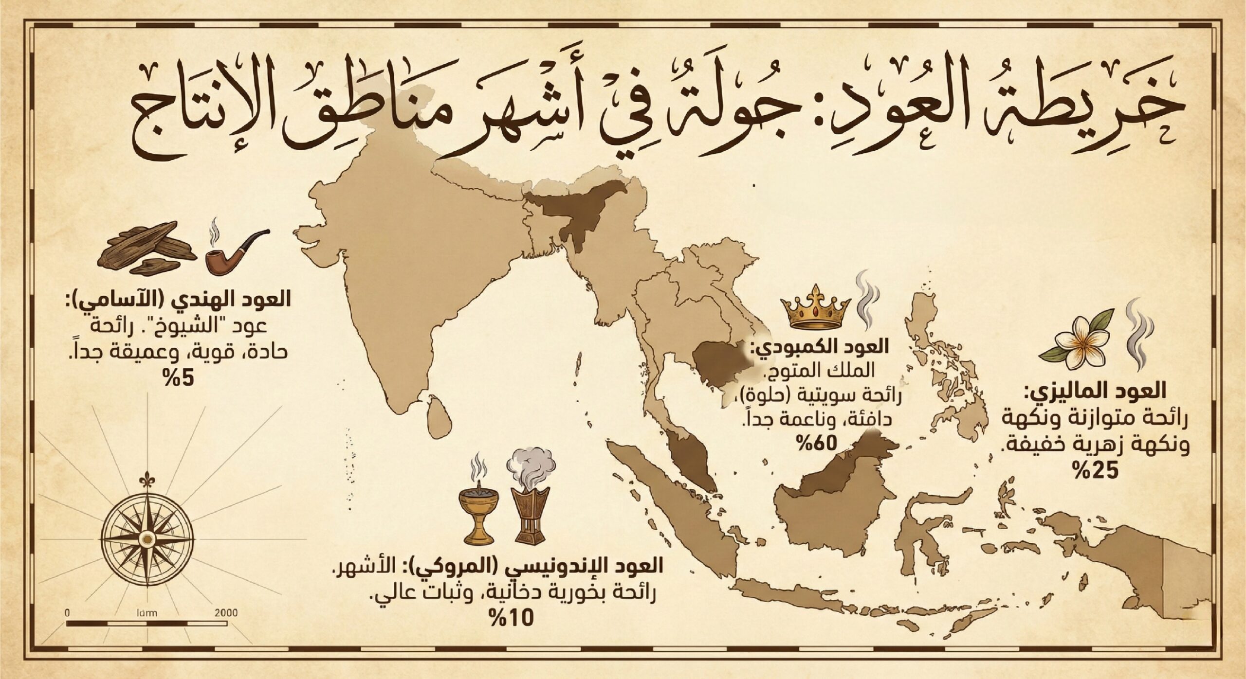  أشهر مناطق إنتاج العود